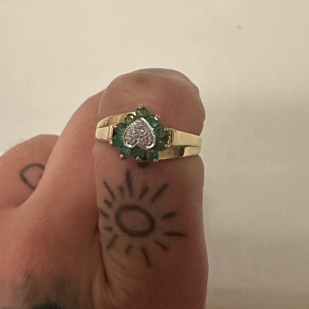 COPY - 10kt yellow gold emerald ring (size 7)